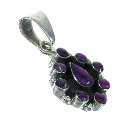 Southwest Magenta Turquoise And Sterling Silver Slide Pendant WX66853